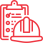 Property condition audits and preventative schedules icon in red