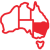 Map of Australia icon with NSW highlighted in Red