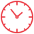 Clock Icon in Red for Project Timelines