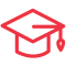 Education Sector Icon in Red