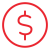 Project Value Icon in Red