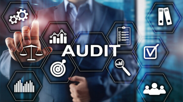 audit business finance concept nalysis annual financial statements analyze return investment mixed media abstract background